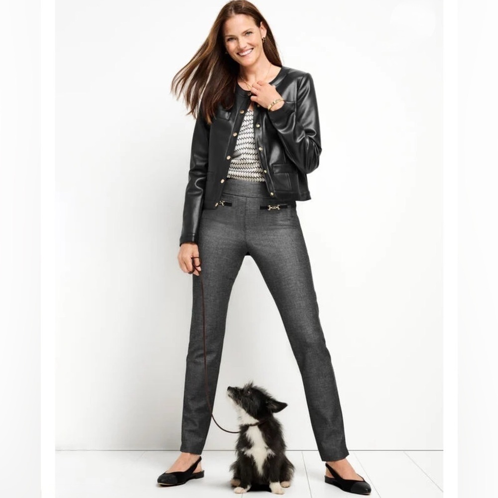 ~Talbots Sharkskin Grey Ankle Pants
